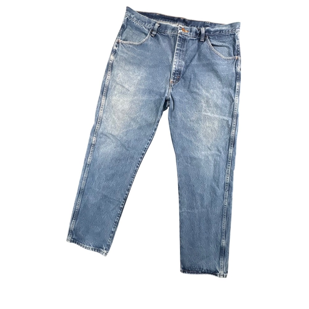 Rustler Mens Classic‎ Fit Jeans 38x32 Blue Denim Straight Leg Workwear